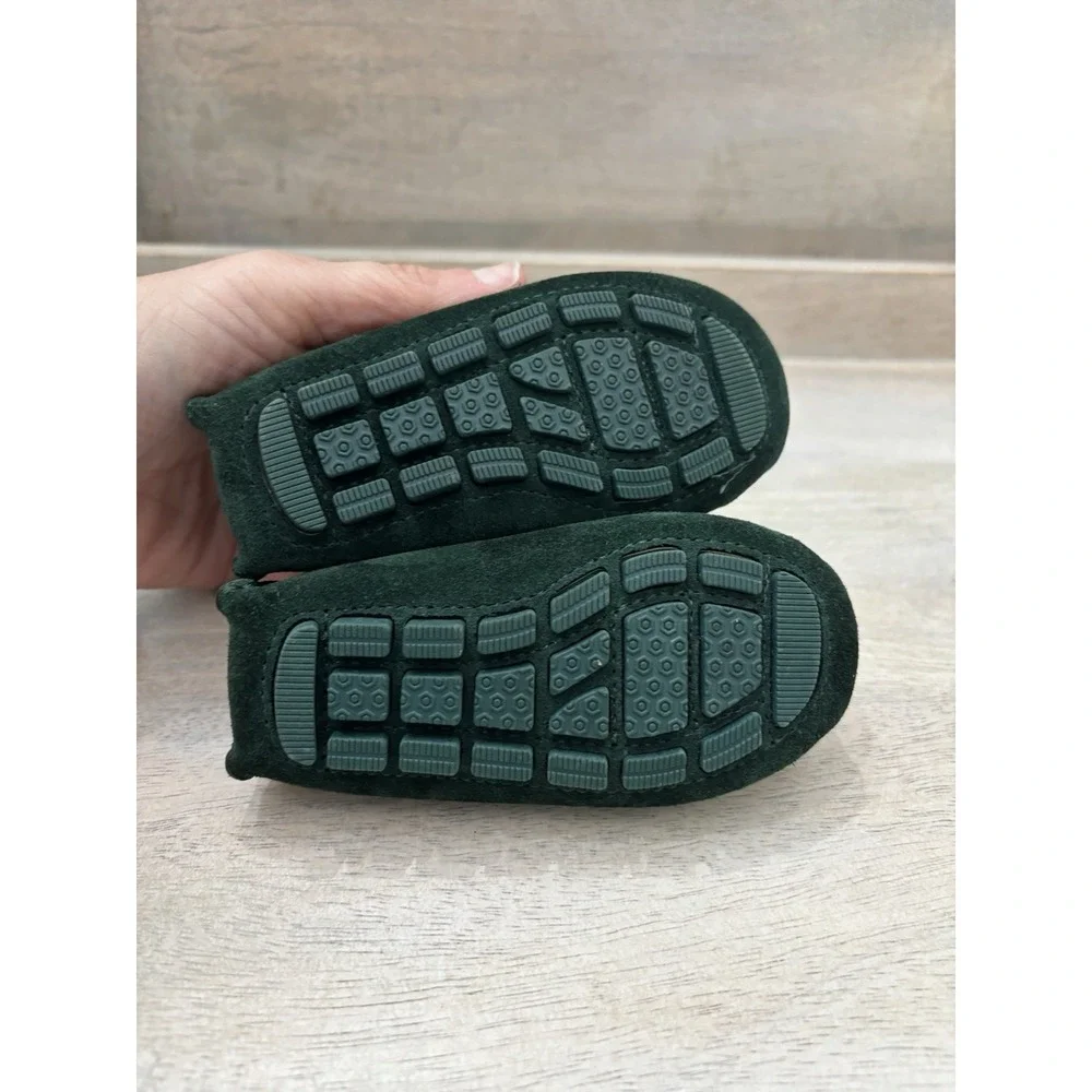 Janie and Jack Toddler Boy Christmas Holiday Dress Shoe Loafers Suade Sz 4 Green